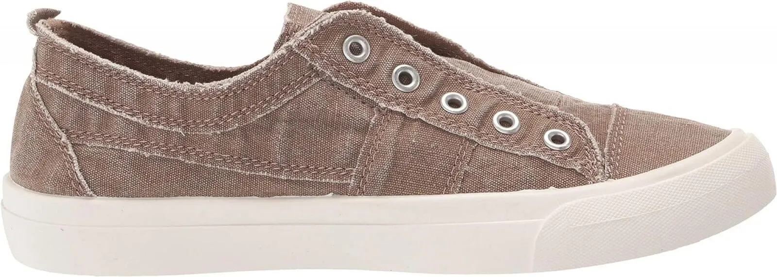 Madden Girl Retro Laceless Lillyy Sneaker Shoes Dark Oatmeal Fabric Brown 6.5M