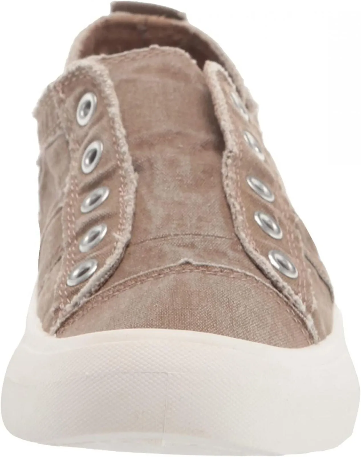 Madden Girl Retro Laceless Lillyy Sneaker Shoes Dark Oatmeal Fabric Brown 6.5M