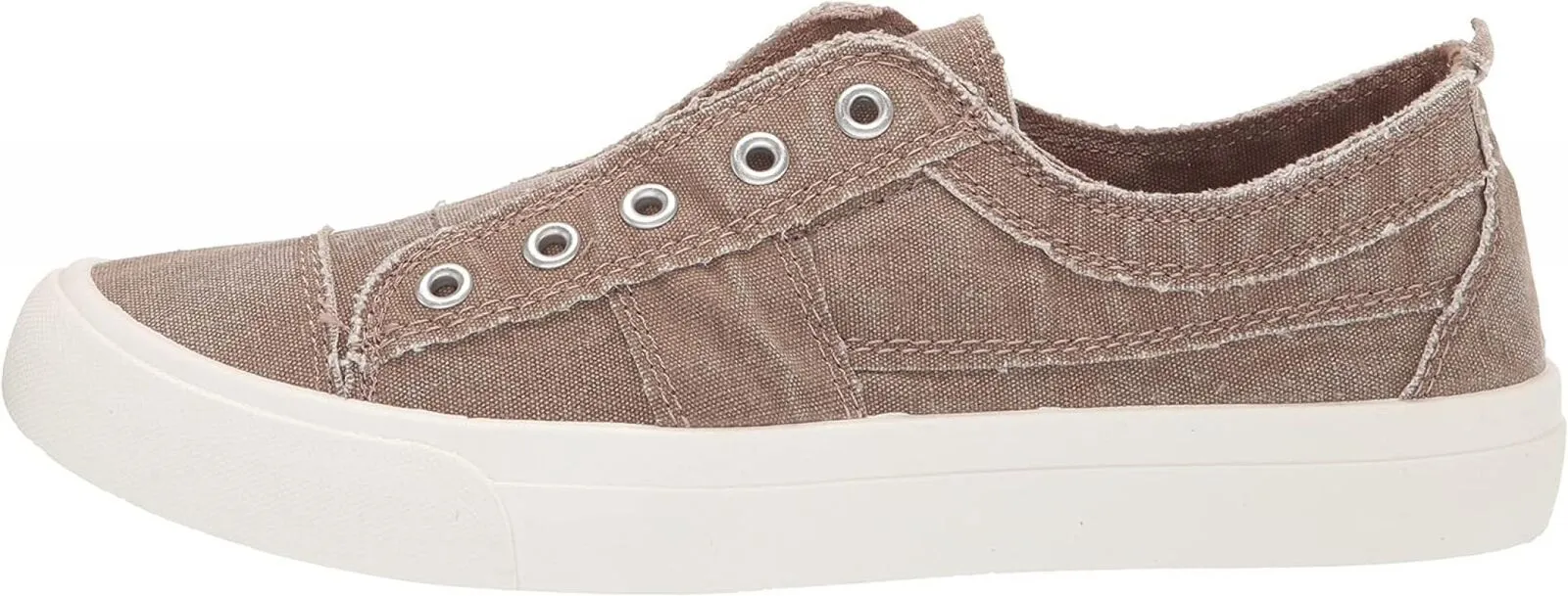 Madden Girl Retro Laceless Lillyy Sneaker Shoes Dark Oatmeal Fabric Brown 6.5M