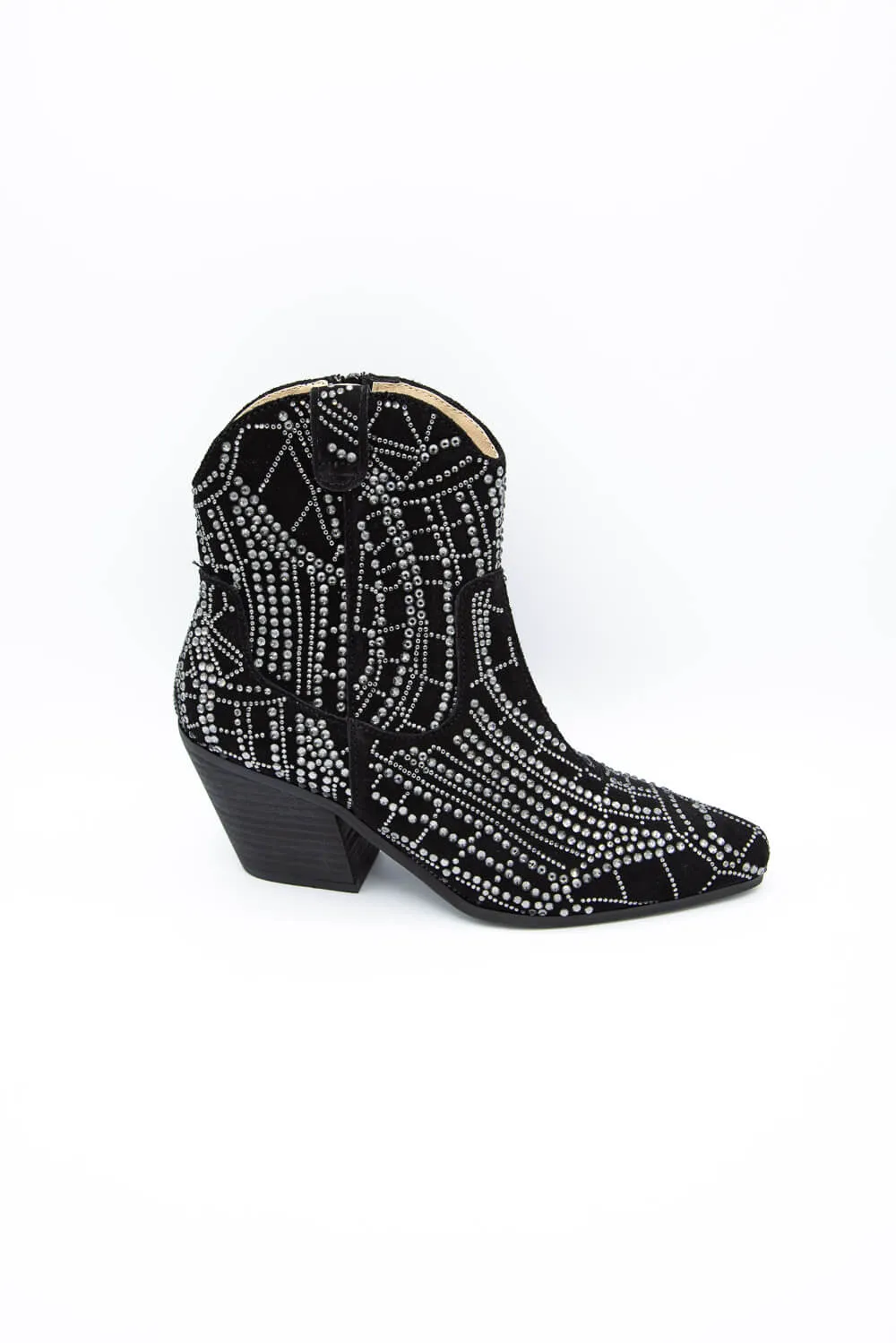 Matisse Heidi Rhinestone Cowboy Booties for Women in Black | HEIDI-BLACK