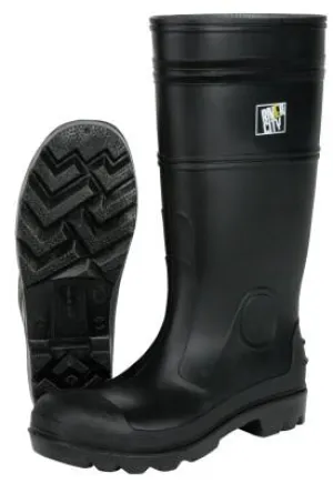 MCR Safety Plain Toe Boots, Size 7, 16 in H, PVC, Black, PBP1207