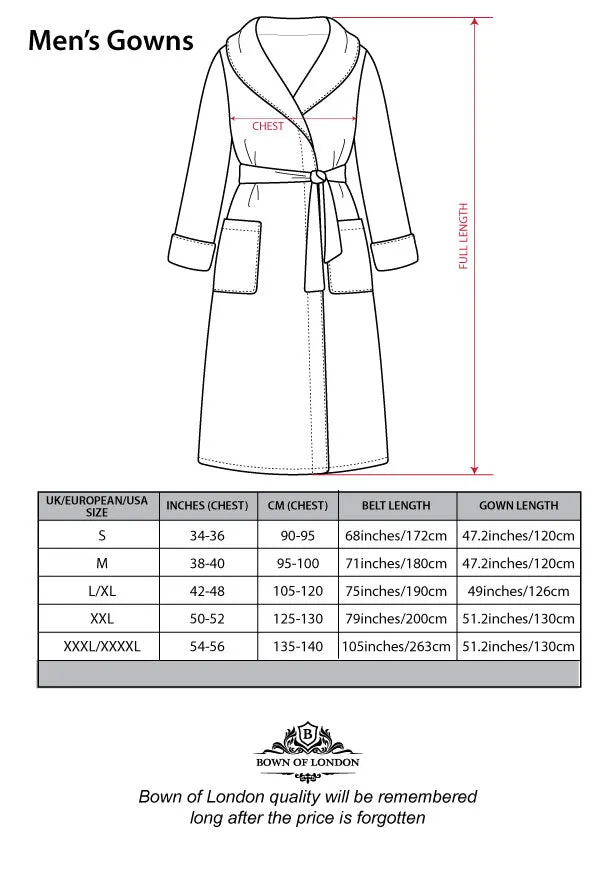 Men's Grey Towelling Dressing Gown - Europa