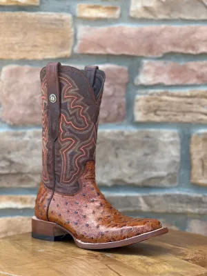 Men's Tanner Mark Cognac Ostrich Print Boots