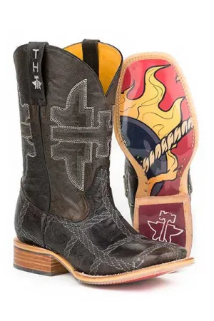 Men's Tin Haul Rope Burn Wide Square Toe Boot with 8 Ball Obvious Sole