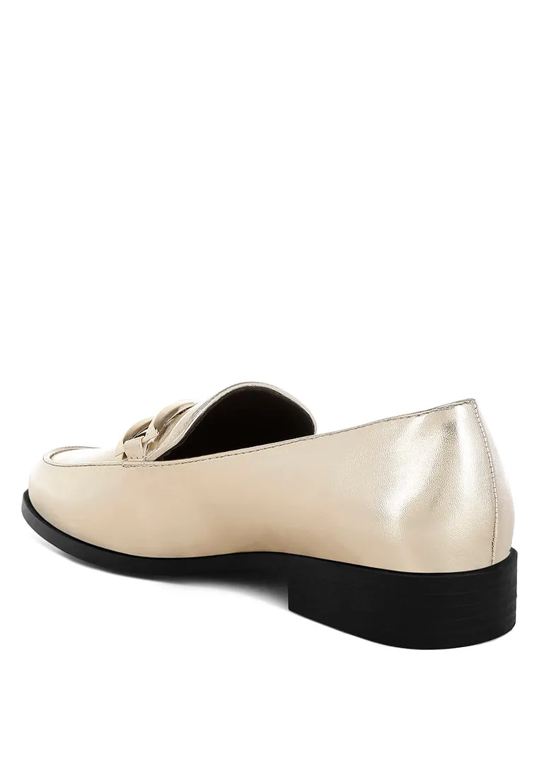 Metallic Horsebit Detail Loafers By MODE
