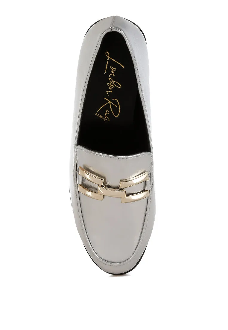 Metallic Horsebit Detail Loafers By MODE