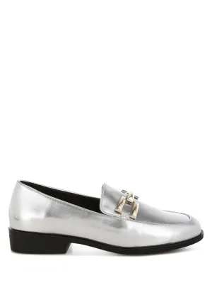 Metallic Horsebit Detail Loafers By MODE