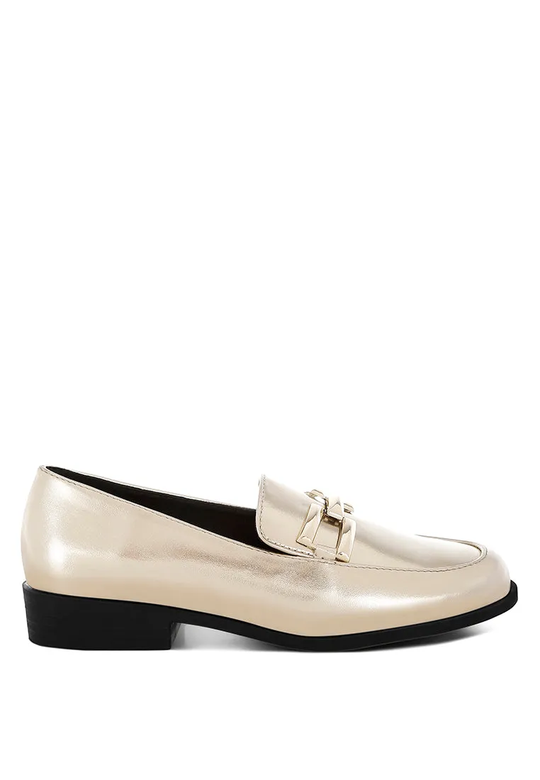 Metallic Horsebit Detail Loafers By MODE
