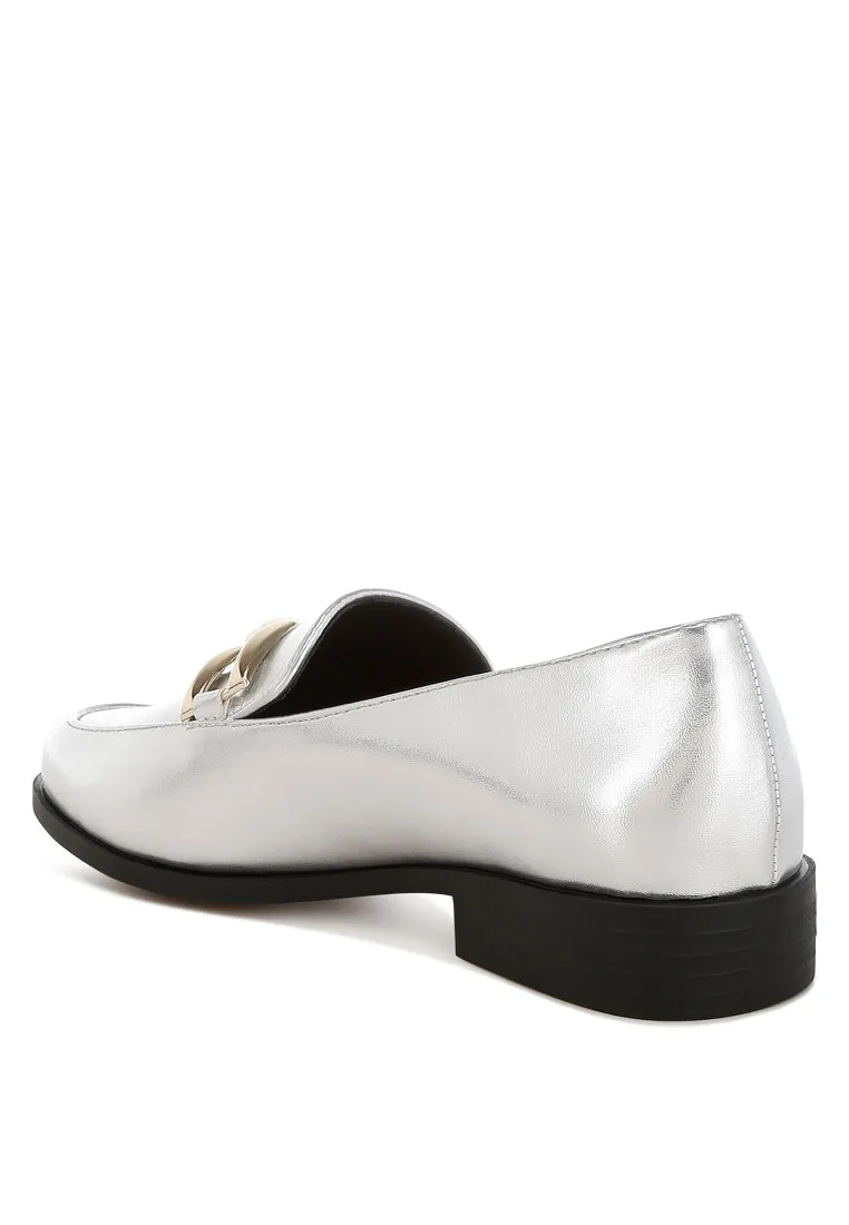 Metallic Horsebit Detail Loafers By RUW