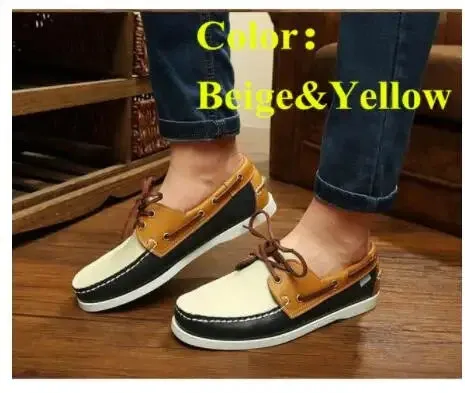 New Genuine Leather Men's Casual Boat shoes Women Loafers Driving Fashion Unisex Handmade Shoes Lace-up