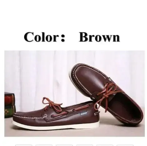 New Genuine Leather Men's Casual Boat shoes Women Loafers Driving Fashion Unisex Handmade Shoes Lace-up