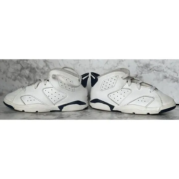Nike Air Jordan 6 Retro TD Midnight Navy White 384667-141 Toddler 10c Sneakers