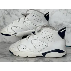 Nike Air Jordan 6 Retro TD Midnight Navy White 384667-141 Toddler 10c Sneakers