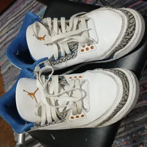 Nike Air Jordan Retro 3 Blue Gold Washington Wizards Mid Sneakers 6.5 Kids