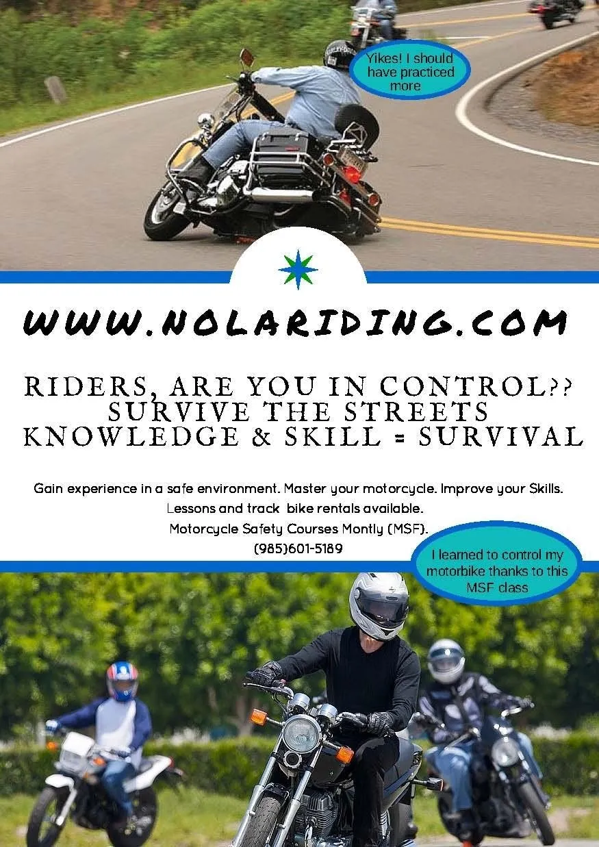 NOLA Motorcycle Safety Foundation Basic Rider Course (MSF BRC) February 22-23rd 2025
