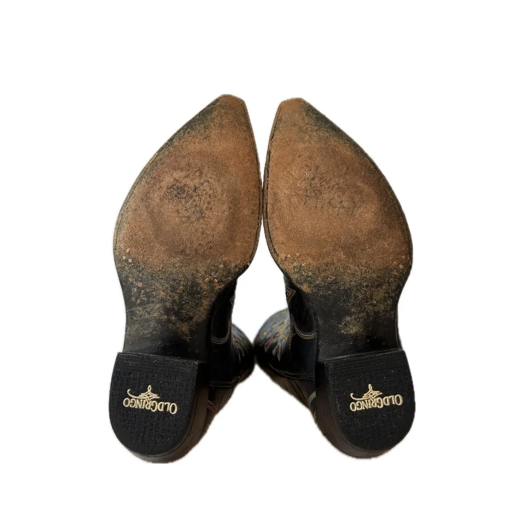 OLD GRINGO Vintage Dragonfly Butterfly Black Western Cowboy Boots