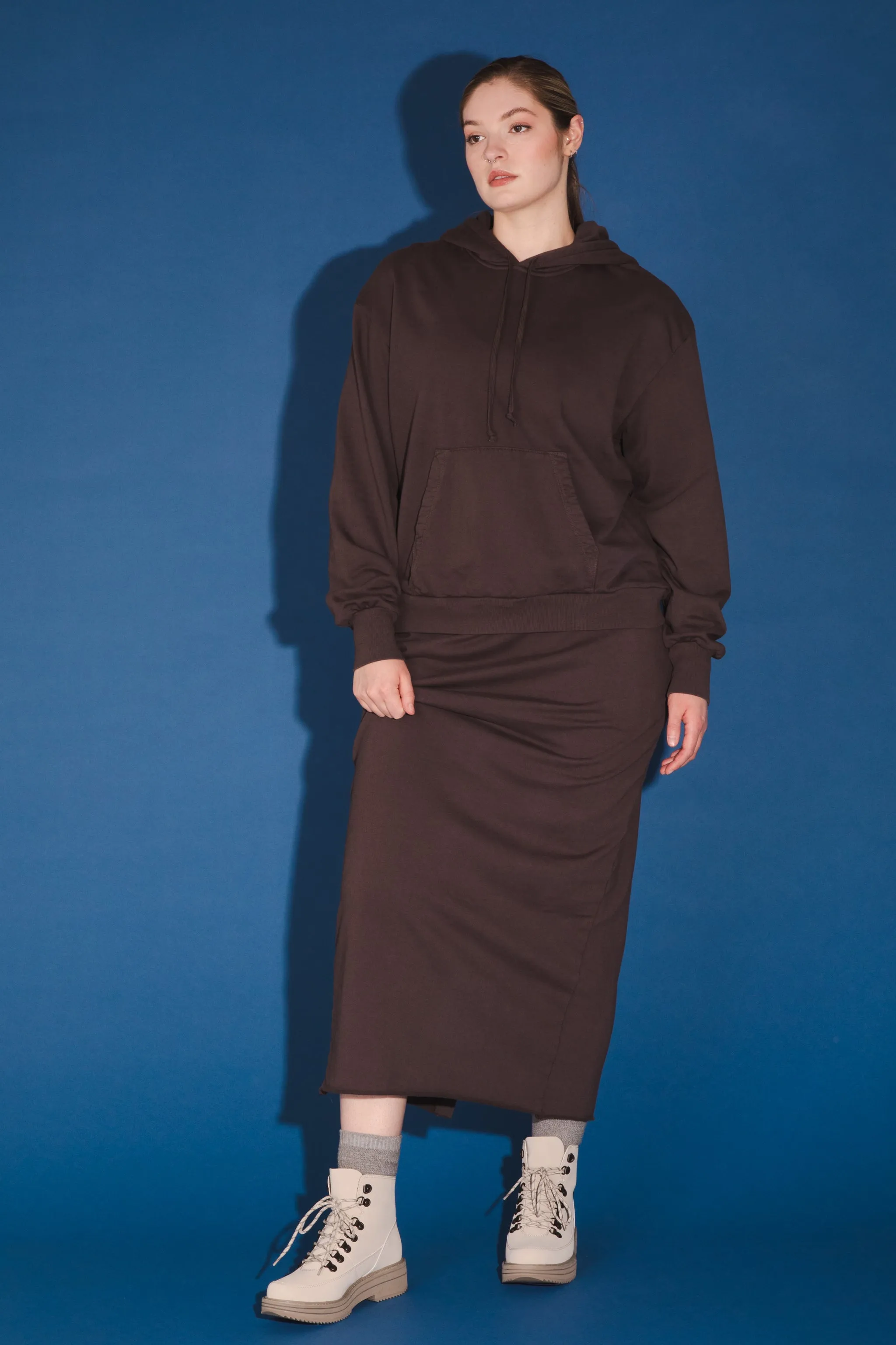 Organic Fleece Sweatskirt in Felt