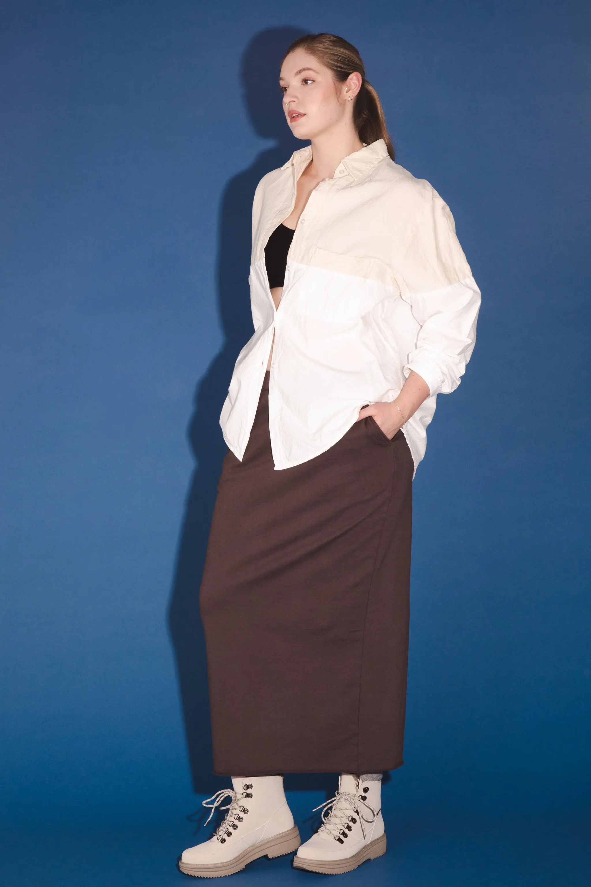 Organic Fleece Sweatskirt in Felt