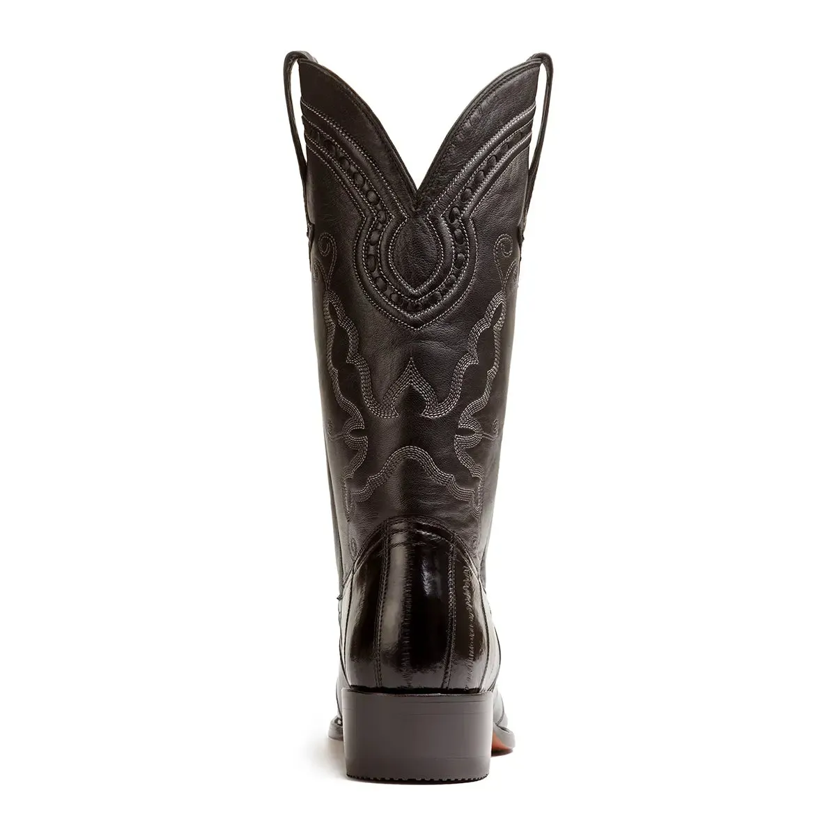 Patricio Eel Skin Classic Western Boots -Black