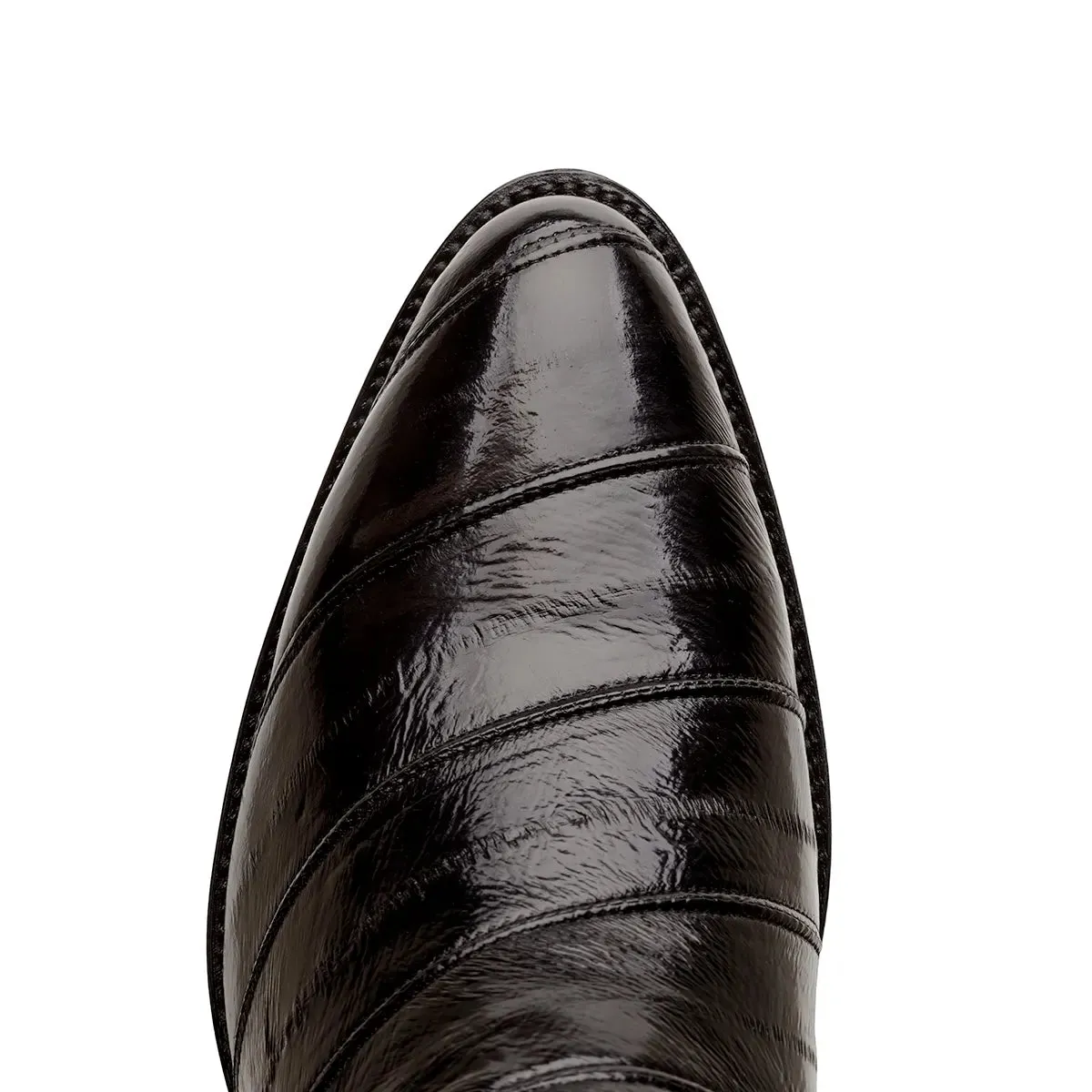 Patricio Eel Skin Classic Western Boots -Black