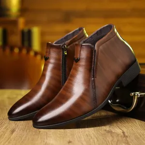 Pierre™ Chic Leather Boots with Zip