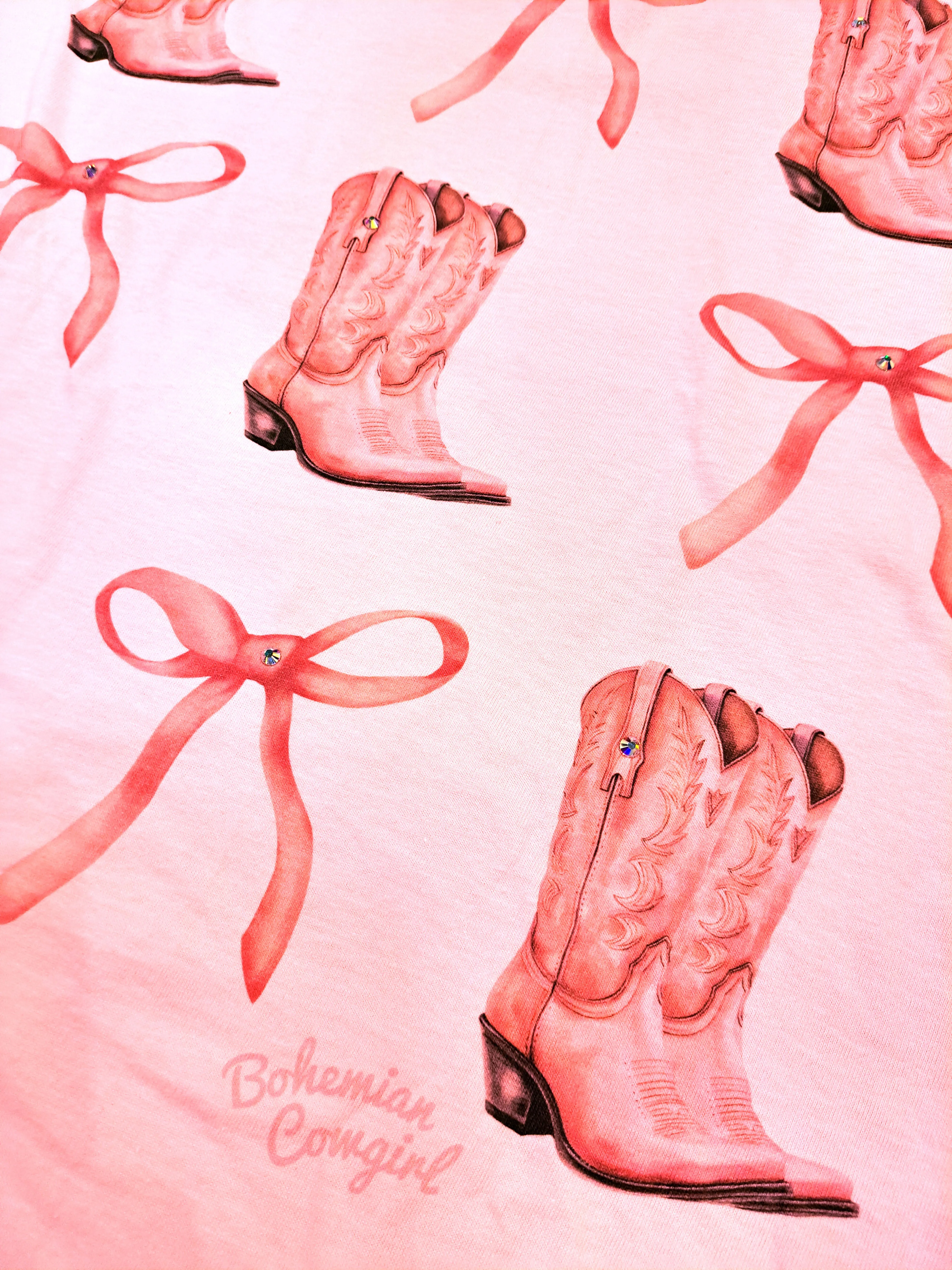 Pink Bows & Pink Boots T-Shirt - WS