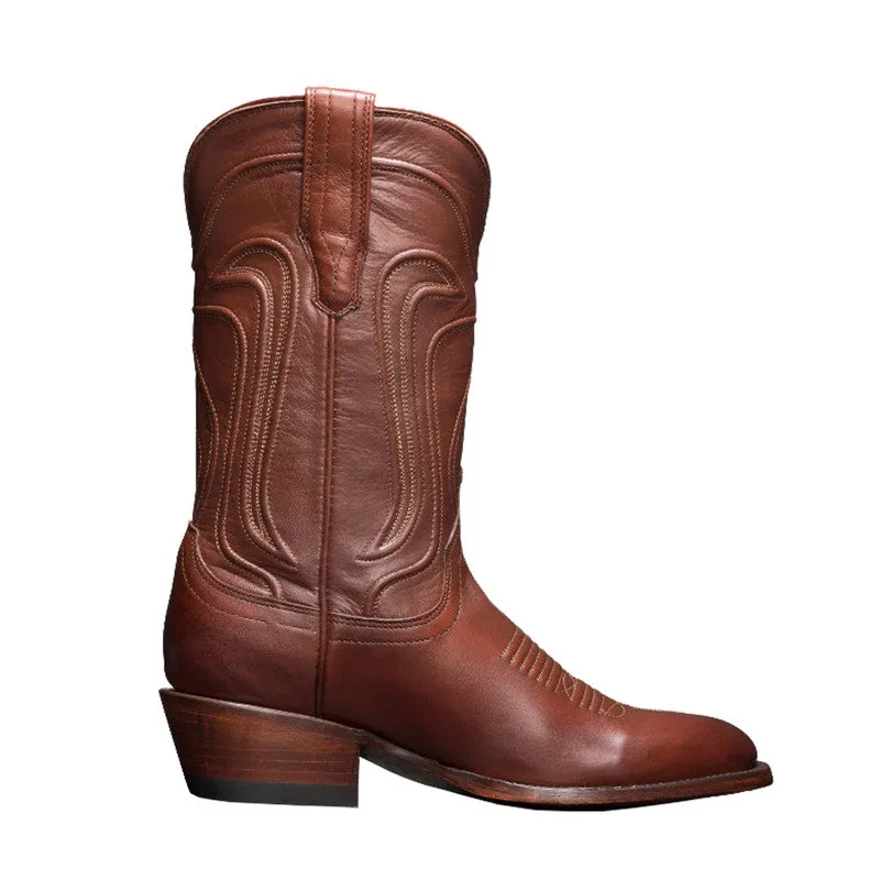 Pointed Toe Western Inspired Embroider Cowboy Men Boots