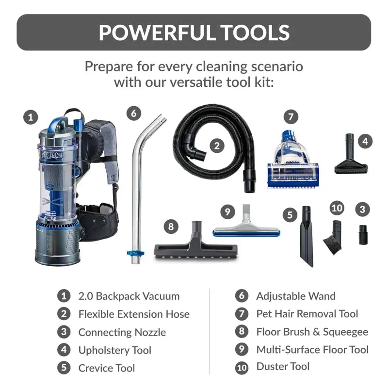 Prolux Lightweight 2.0 Bagless Upright Backpack Vacuum