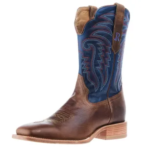 R. Watson Honey Cowhide Electric Blue Top Boot RW8033-2