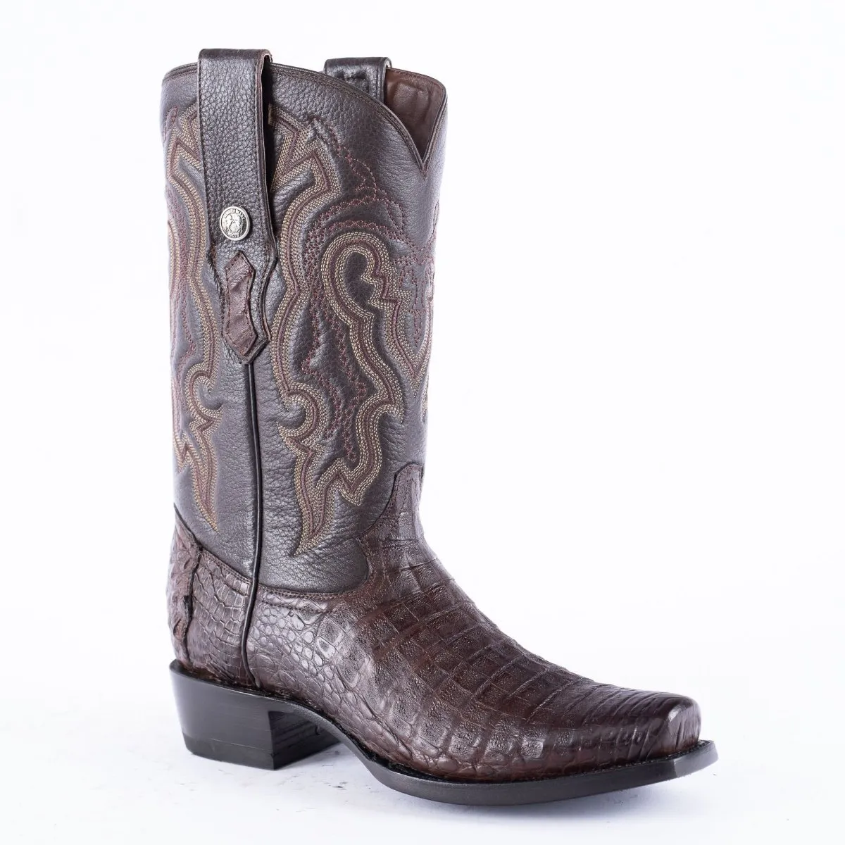 RANCHO SEMENTAL EXOTIC LEATHER Caiman Belly Brown Cowboy Boots