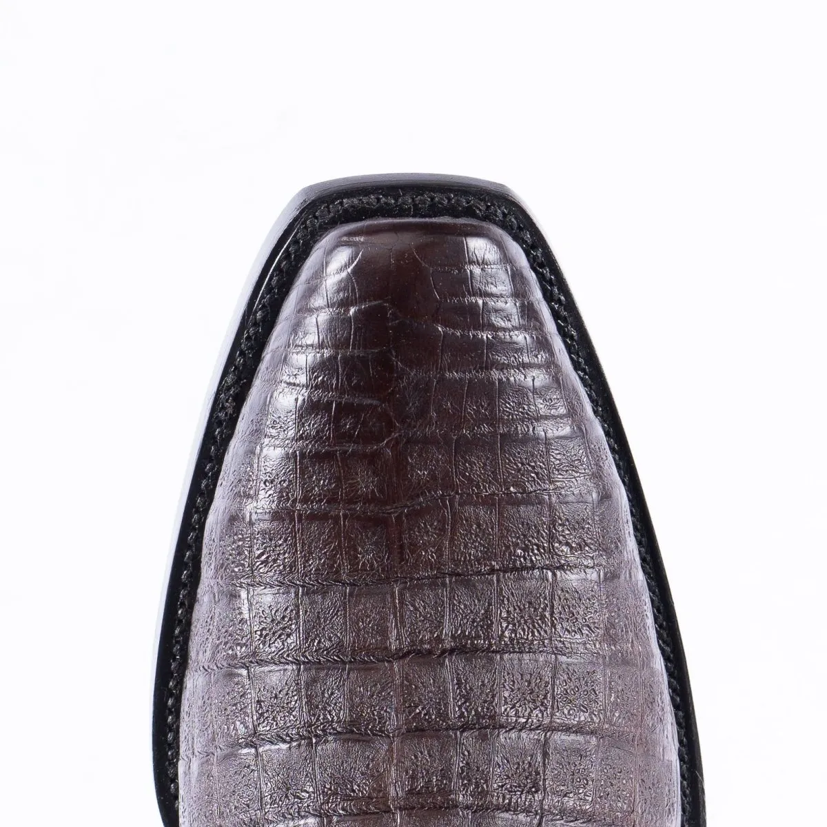 RANCHO SEMENTAL EXOTIC LEATHER Caiman Belly Brown Cowboy Boots