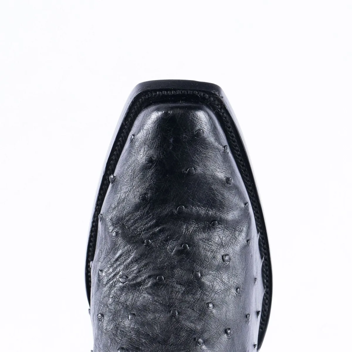 RANCHO SEMENTAL EXOTIC LEATHER Ostrich Black Cowboy Boots