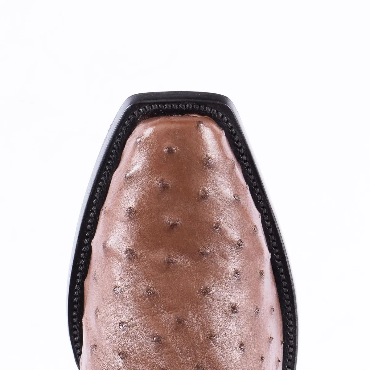 RANCHO SEMENTAL EXOTIC LEATHER Ostrich Brown Cowboy Boots