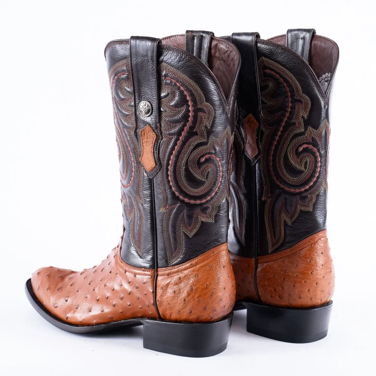 RANCHO SEMENTAL EXOTIC LEATHER Ostrich Cognac Cowboy Boots