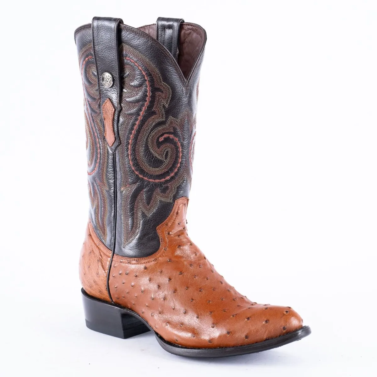 RANCHO SEMENTAL EXOTIC LEATHER Ostrich Cognac Cowboy Boots