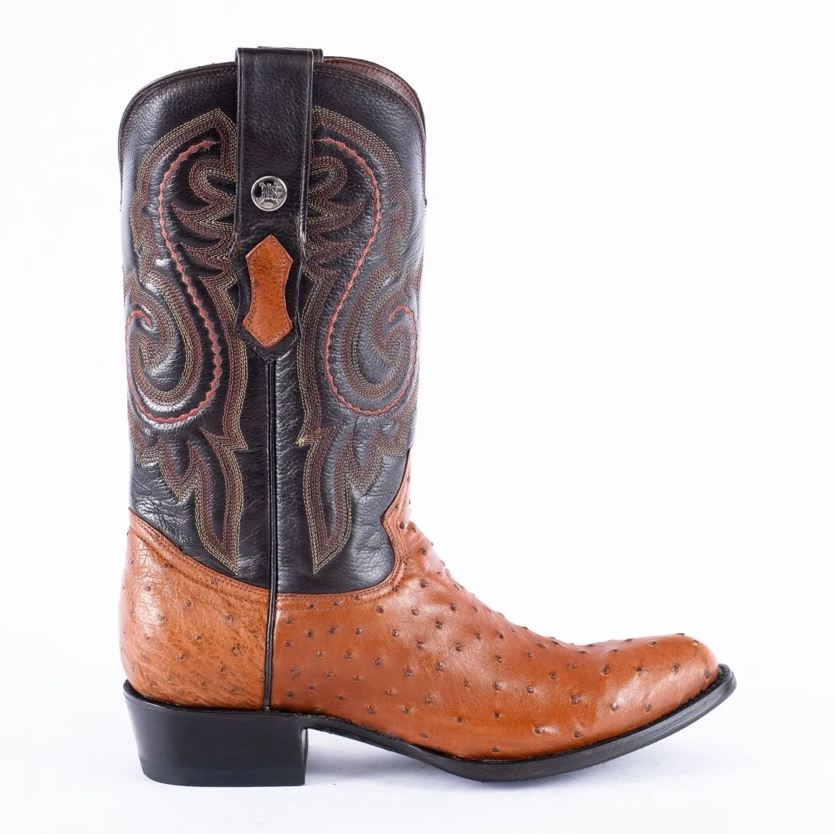 RANCHO SEMENTAL EXOTIC LEATHER Ostrich Cognac Cowboy Boots