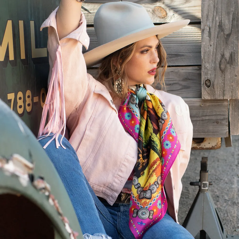 Ranger Long Tall  Pink Wild Rag Silk Scarf