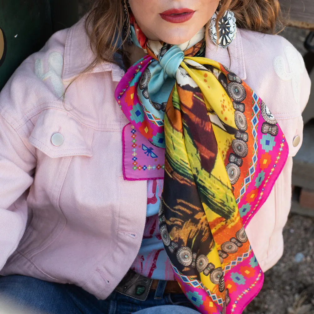 Ranger Long Tall  Pink Wild Rag Silk Scarf