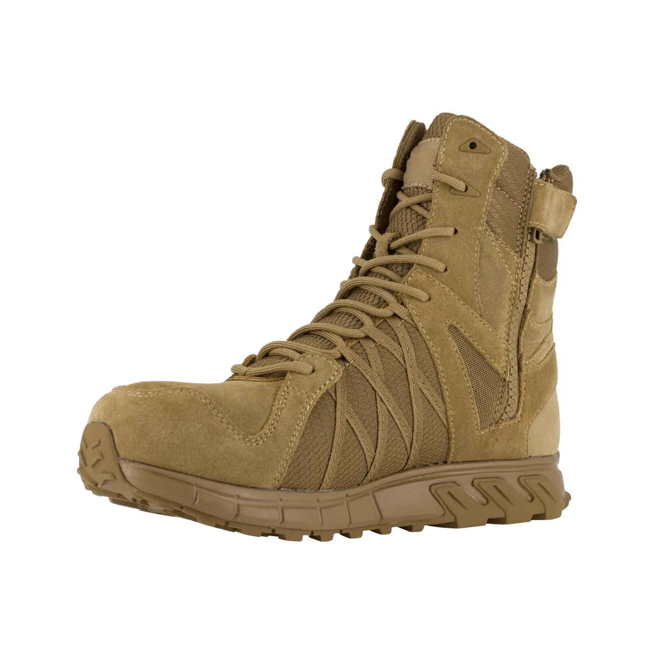 Reebok Tactical Men's 8 Inch Trailgrip Tactical Boot with Side Zip Coyote RB3460