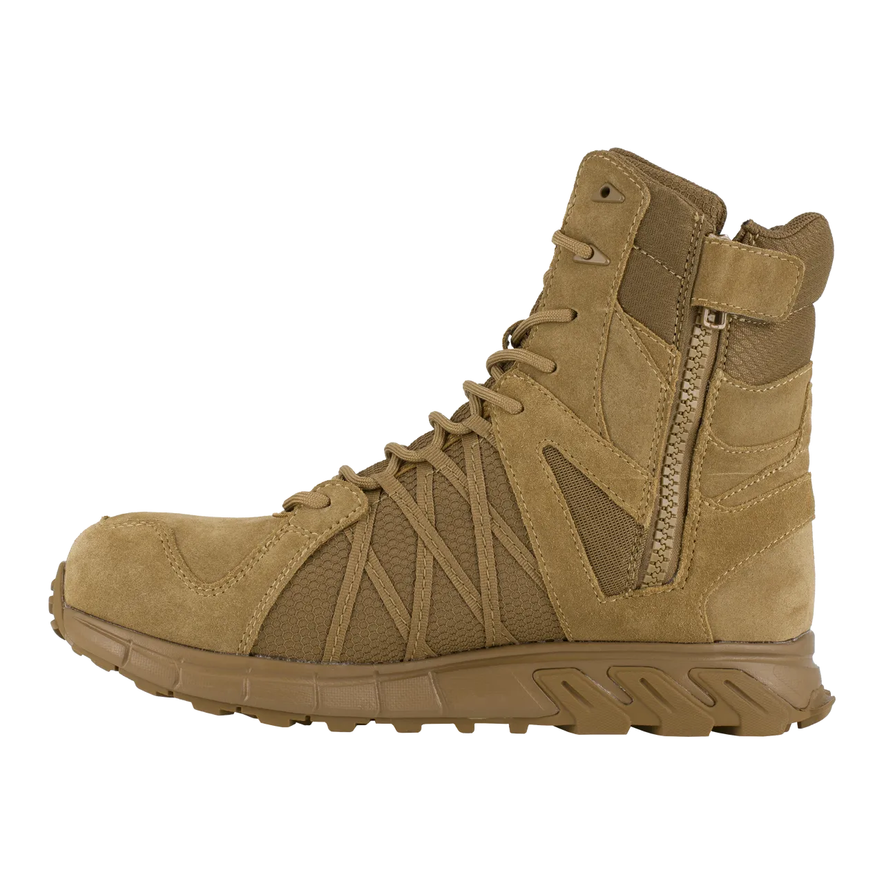 Reebok Tactical Men's 8 Inch Trailgrip Tactical Boot with Side Zip Coyote RB3460