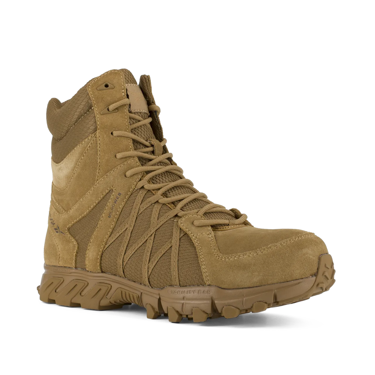 Reebok Tactical Men's 8 Inch Trailgrip Tactical Boot with Side Zip Coyote RB3460