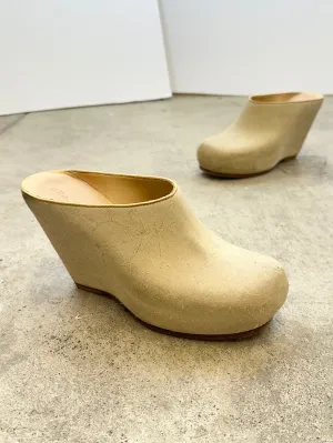 Rick Owens Bone Suede Clogs