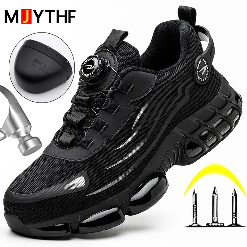 Rotating Button Safety Work Shoes for Men
