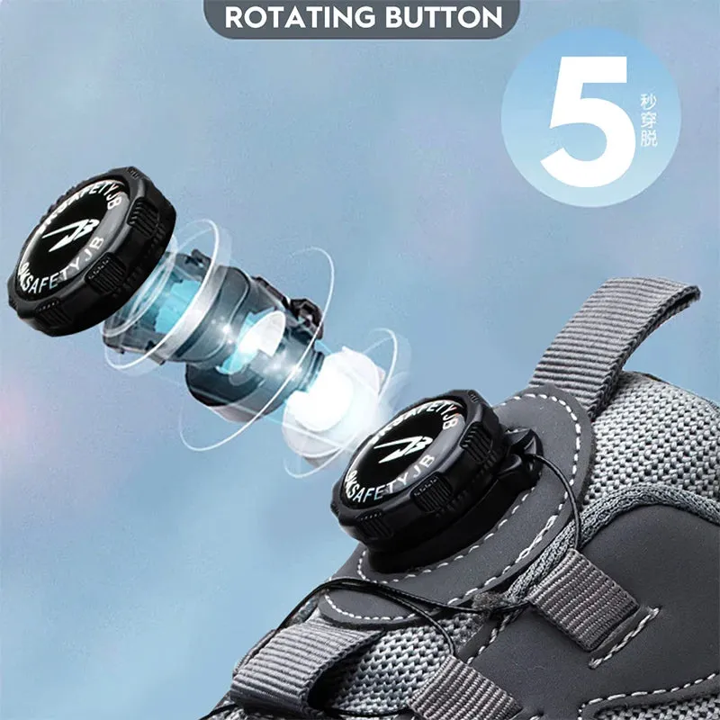 Rotating Button Safety Work Shoes for Men