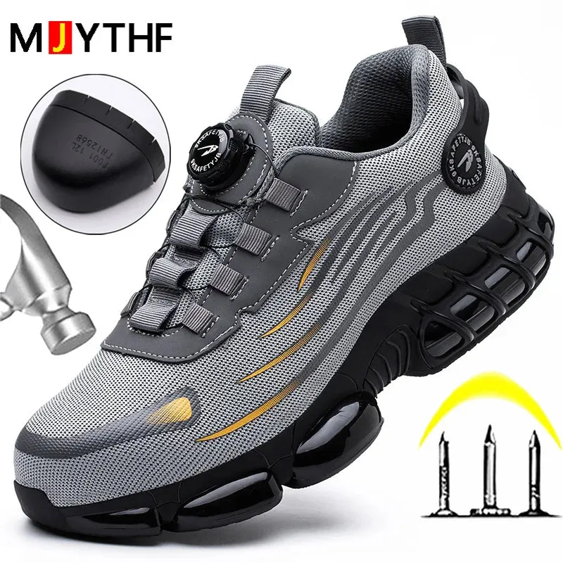 Rotating Button Safety Work Shoes for Men