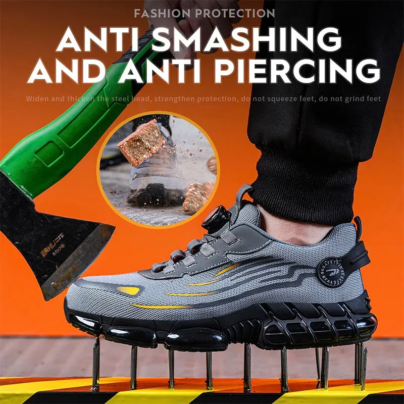 Rotating Button Safety Work Shoes for Men
