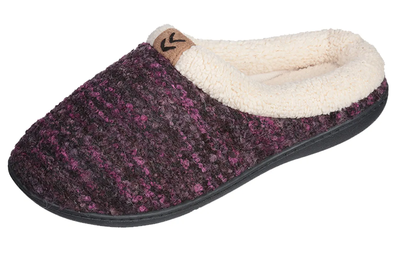 Roxoni Womens Knitted Fleece Lined Clog Slippers Warm House Shoe