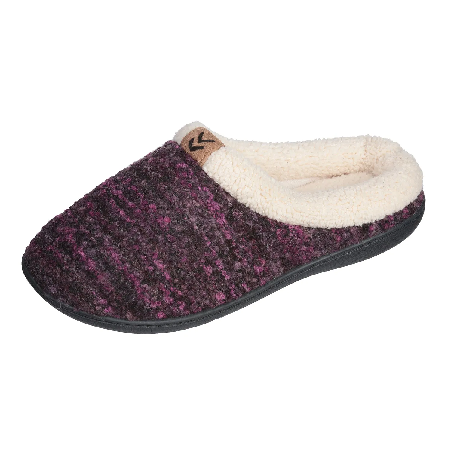 Roxoni Womens Knitted Fleece Lined Clog Slippers Warm House Shoe
