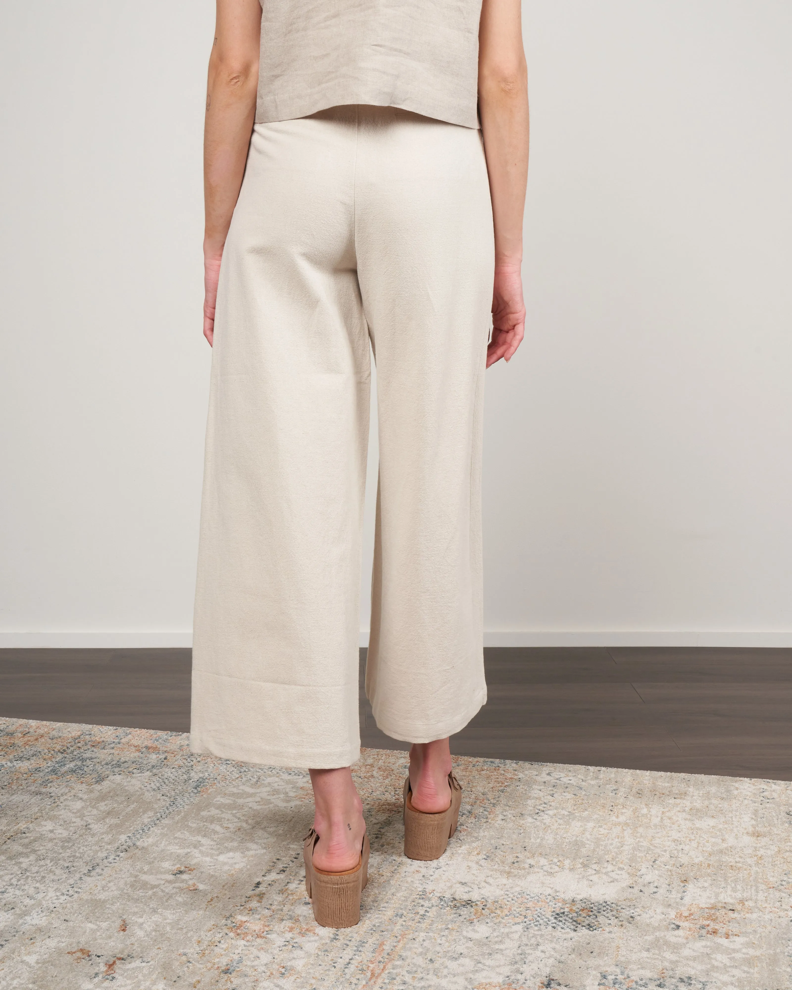 sig wide leg trouser - oatmeal