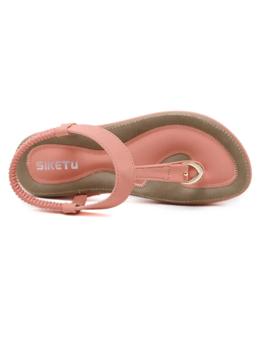 Signature T-Strap Peach Slingback Sandal